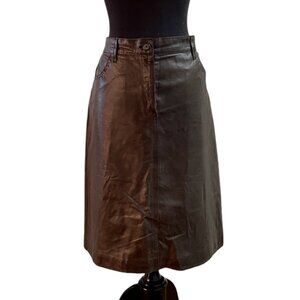 Size 10 Philosophy Di Alberta Ferretti Chocolate brown leather skirt